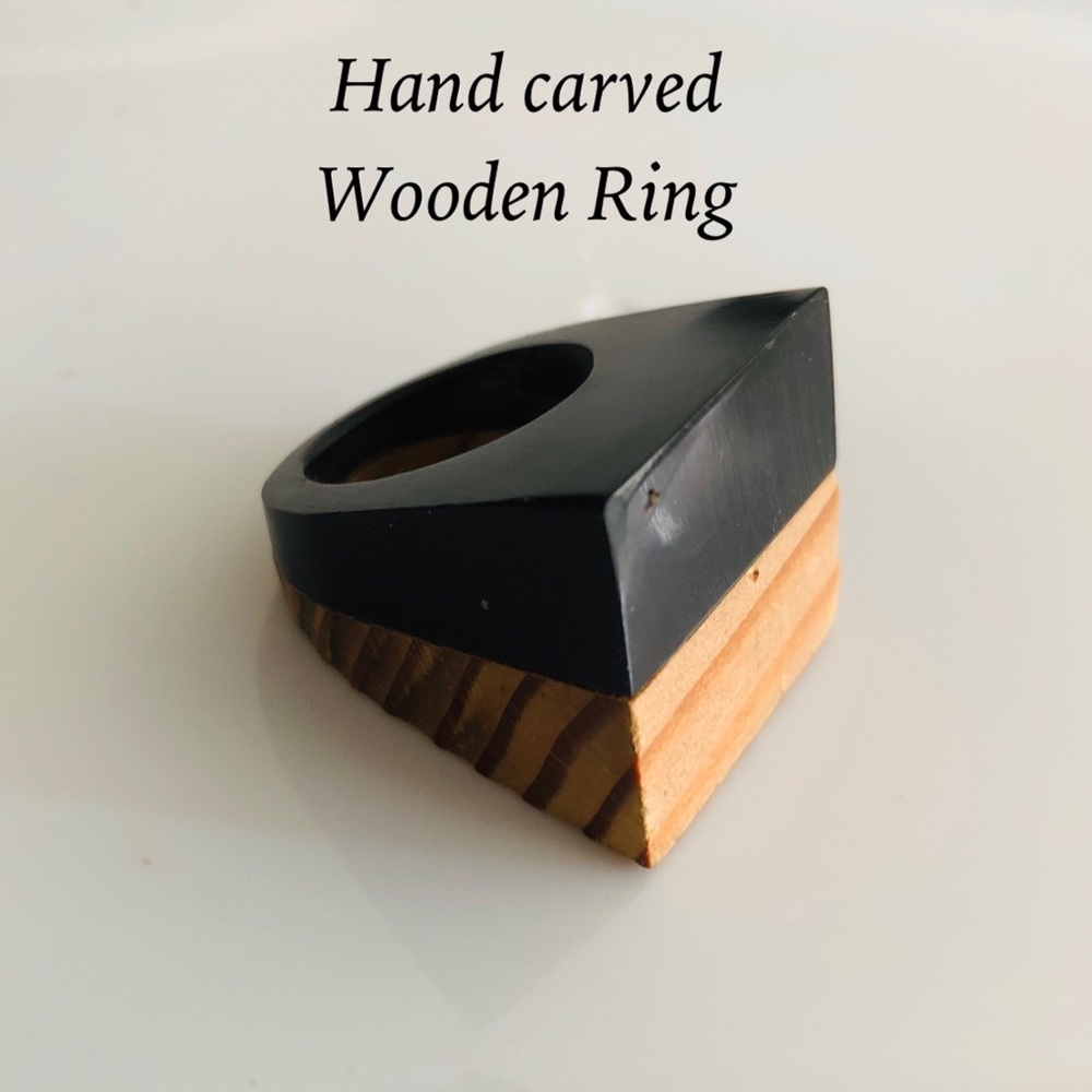 Hand carved wooden ring